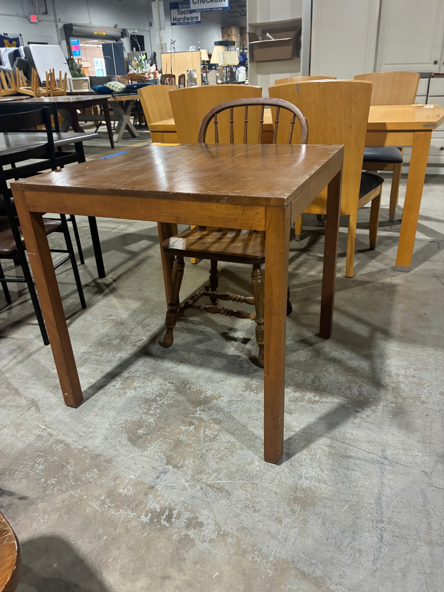 Solid Wood Dining Table with 2 Windsor Chairs