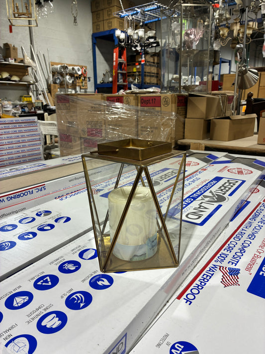 Pier 1 Geometric Lantern with Glacier Mint Candle