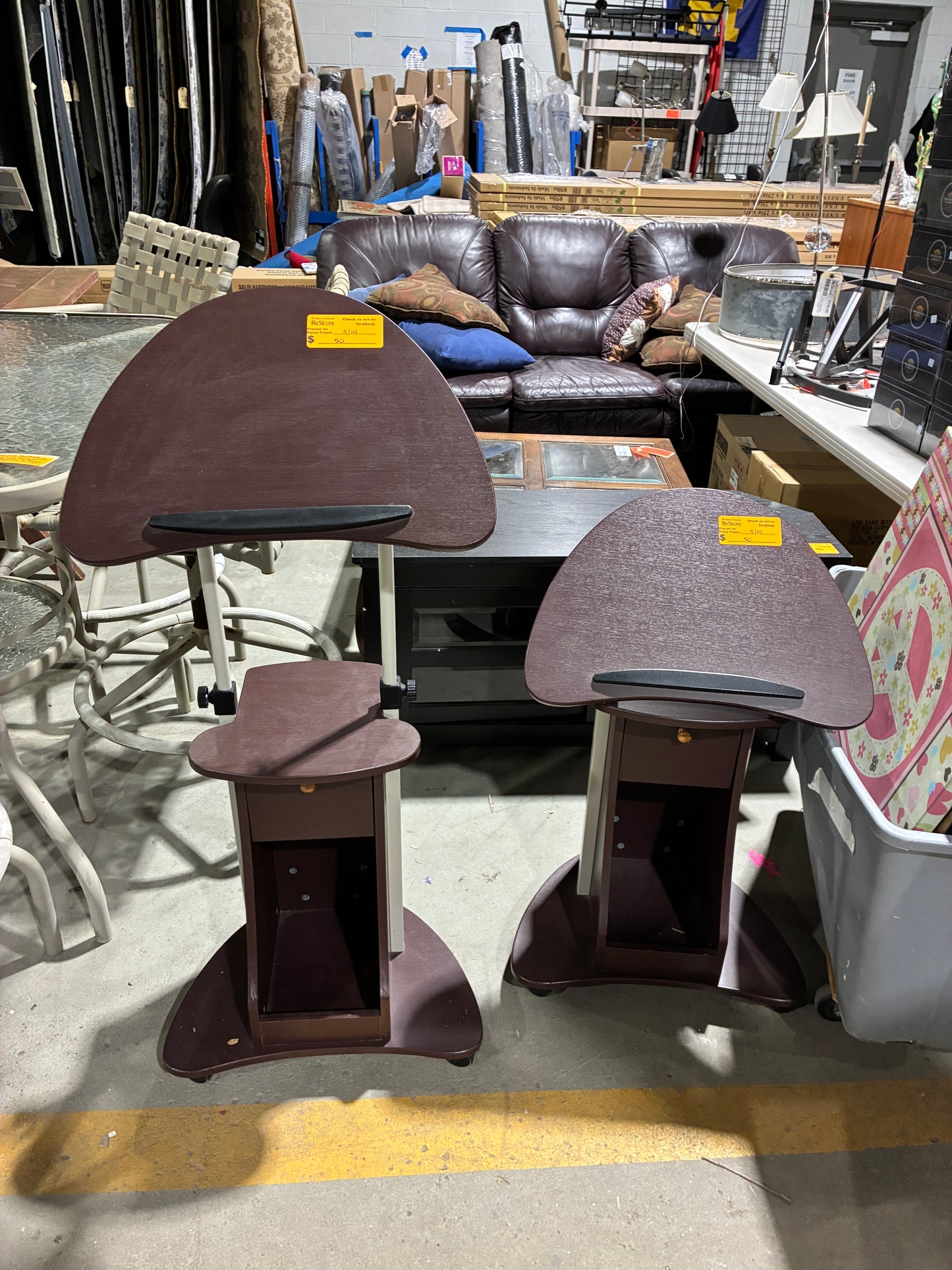 Adjustable Mobile Podium / Laptop Tables $50 each