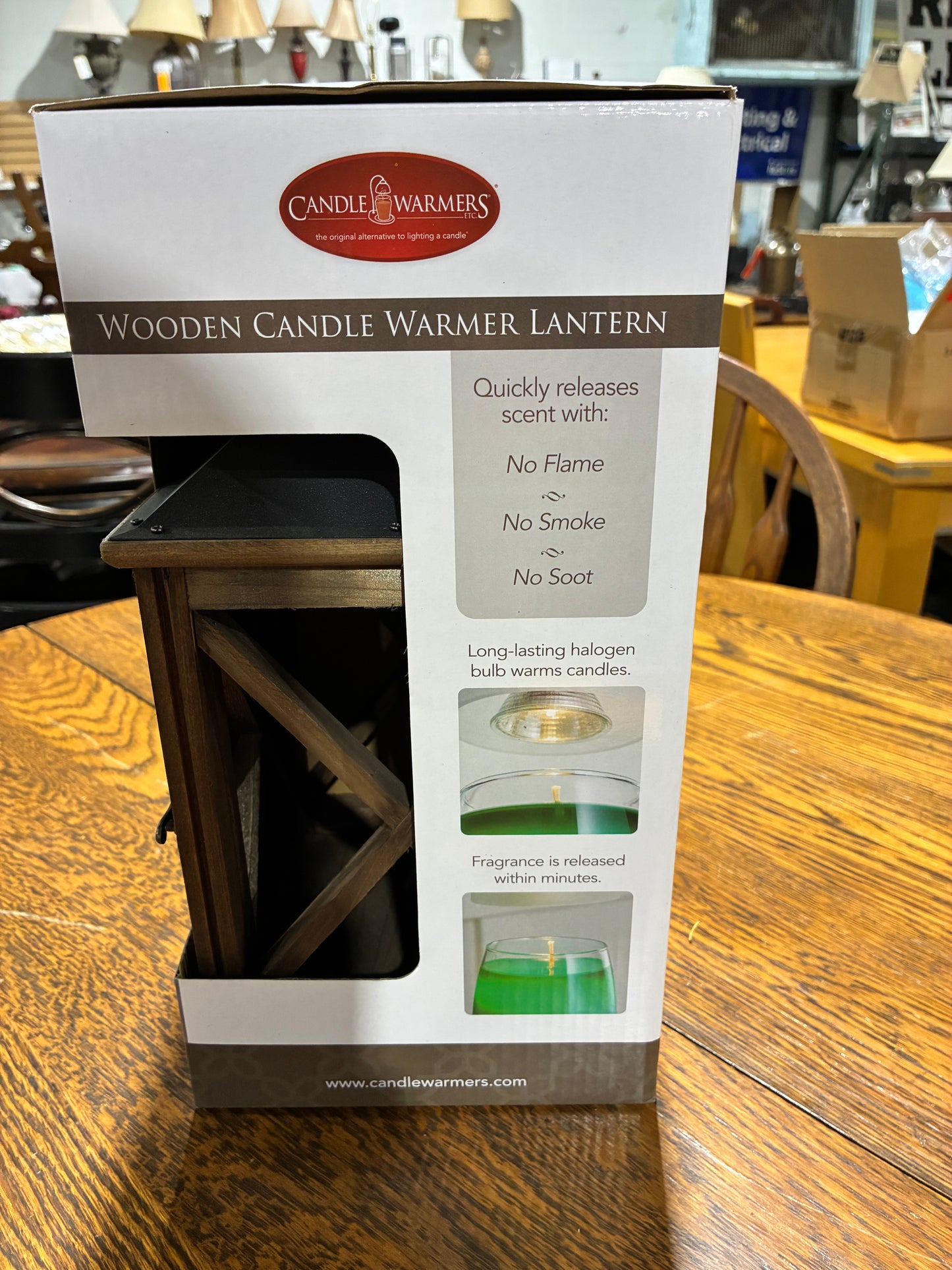Candle Warmers Wooden Candle Warmer Lantern – Weathered Espresso