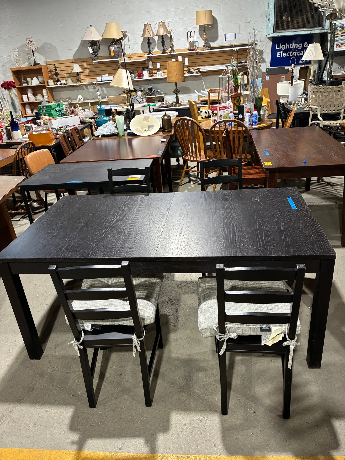 Black Dining Table with 4 Chairs