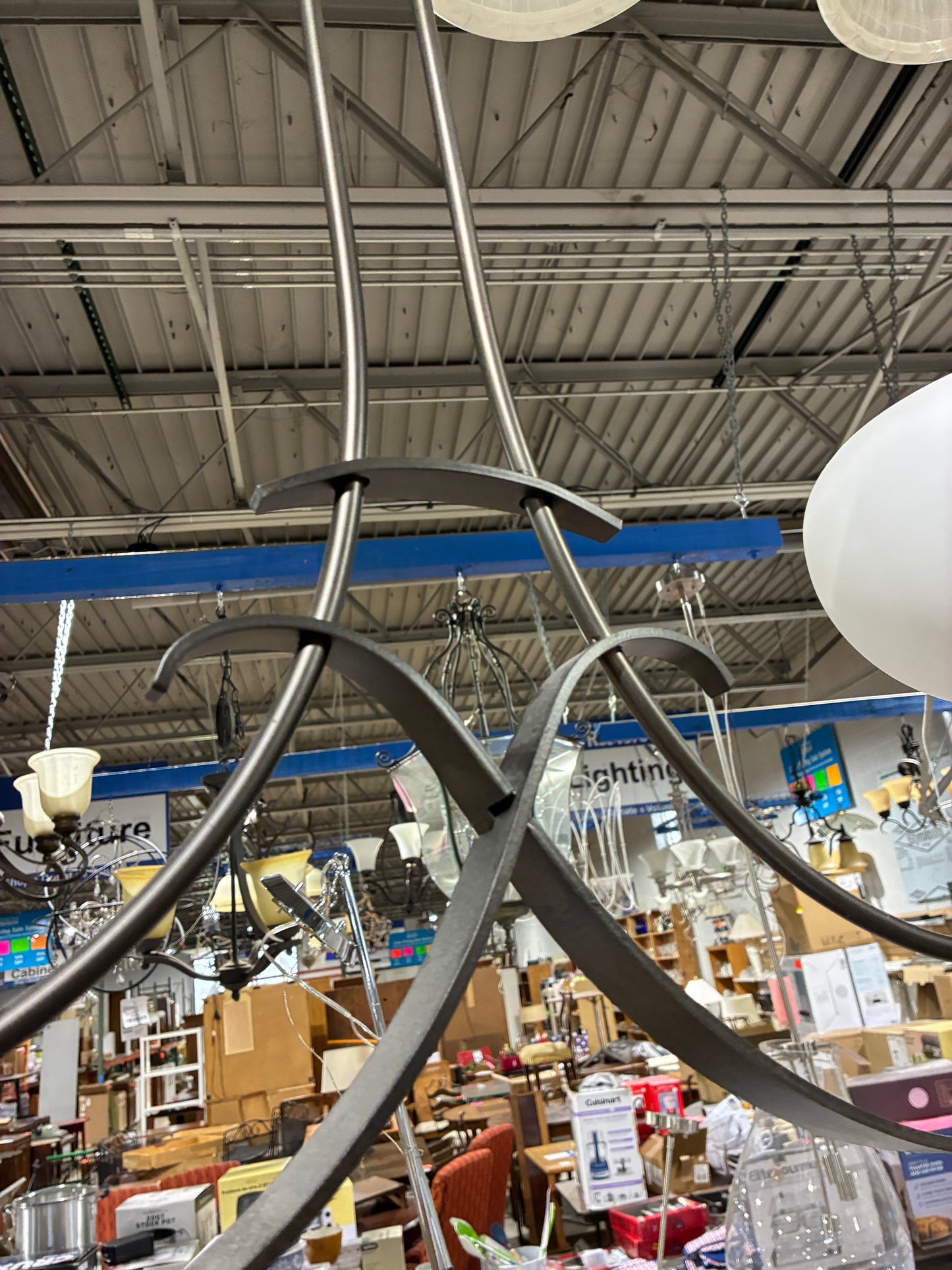 Modern 2 Light Pendant Chandelier with Frosted Glass Shades