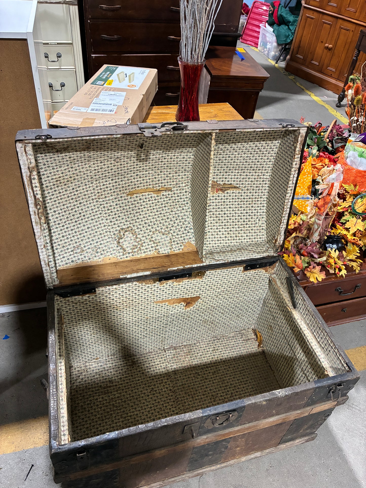 Antique Dome Top Steamer Trunk