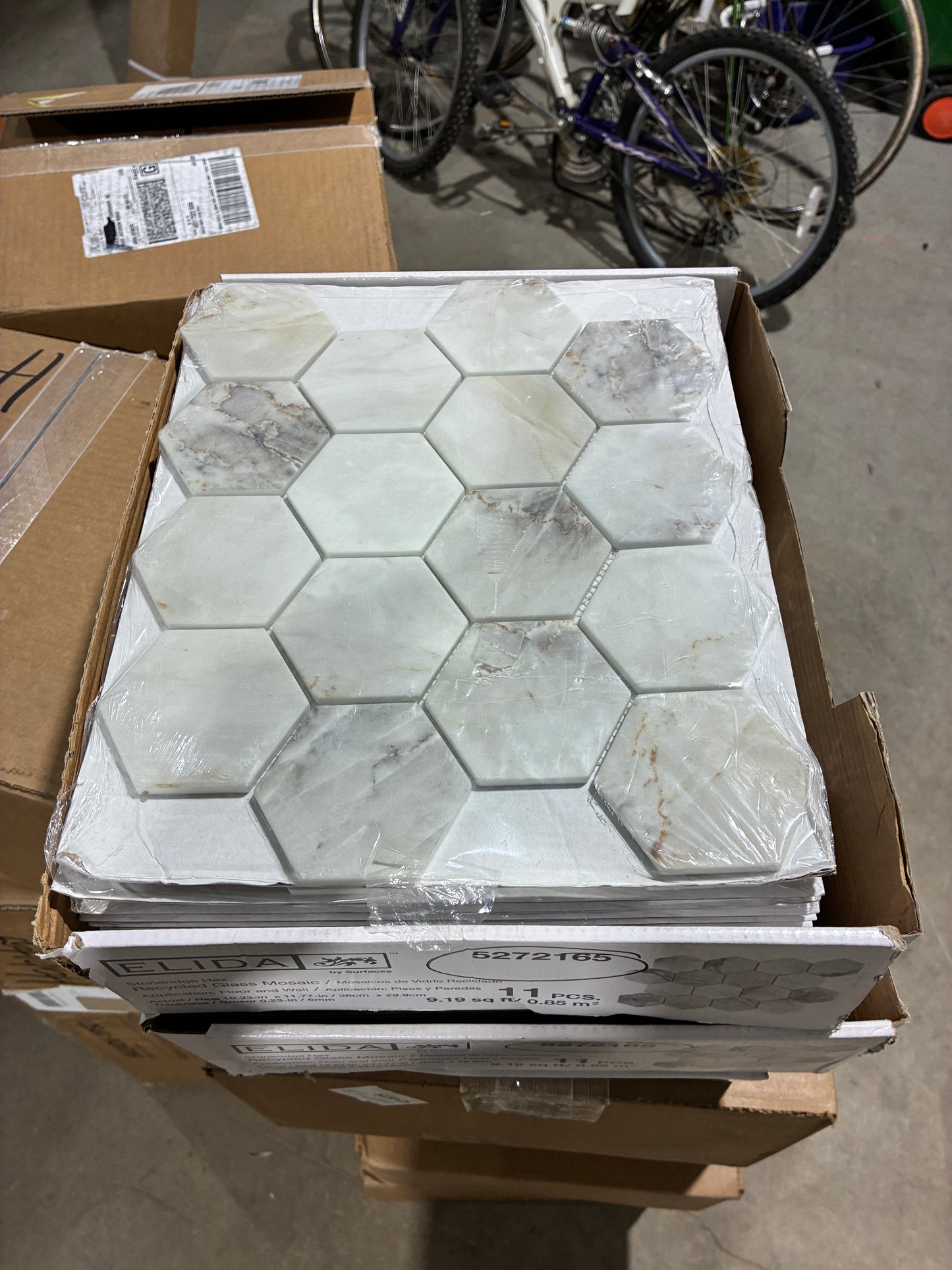 Elida Stoneridge Hex Recycled Glass Mosaic Tile