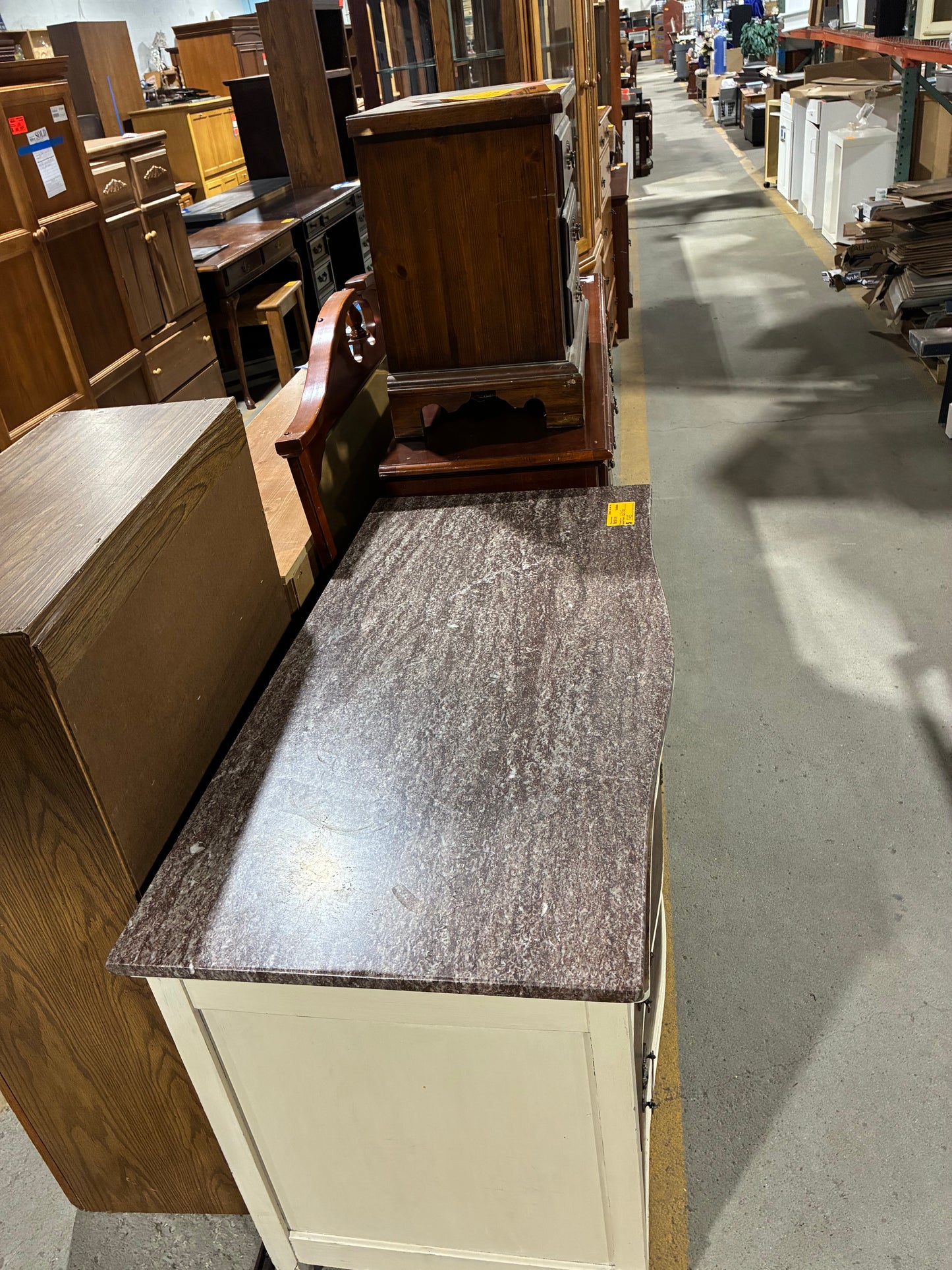 Vintage Two-Tone Curved Front Dresser