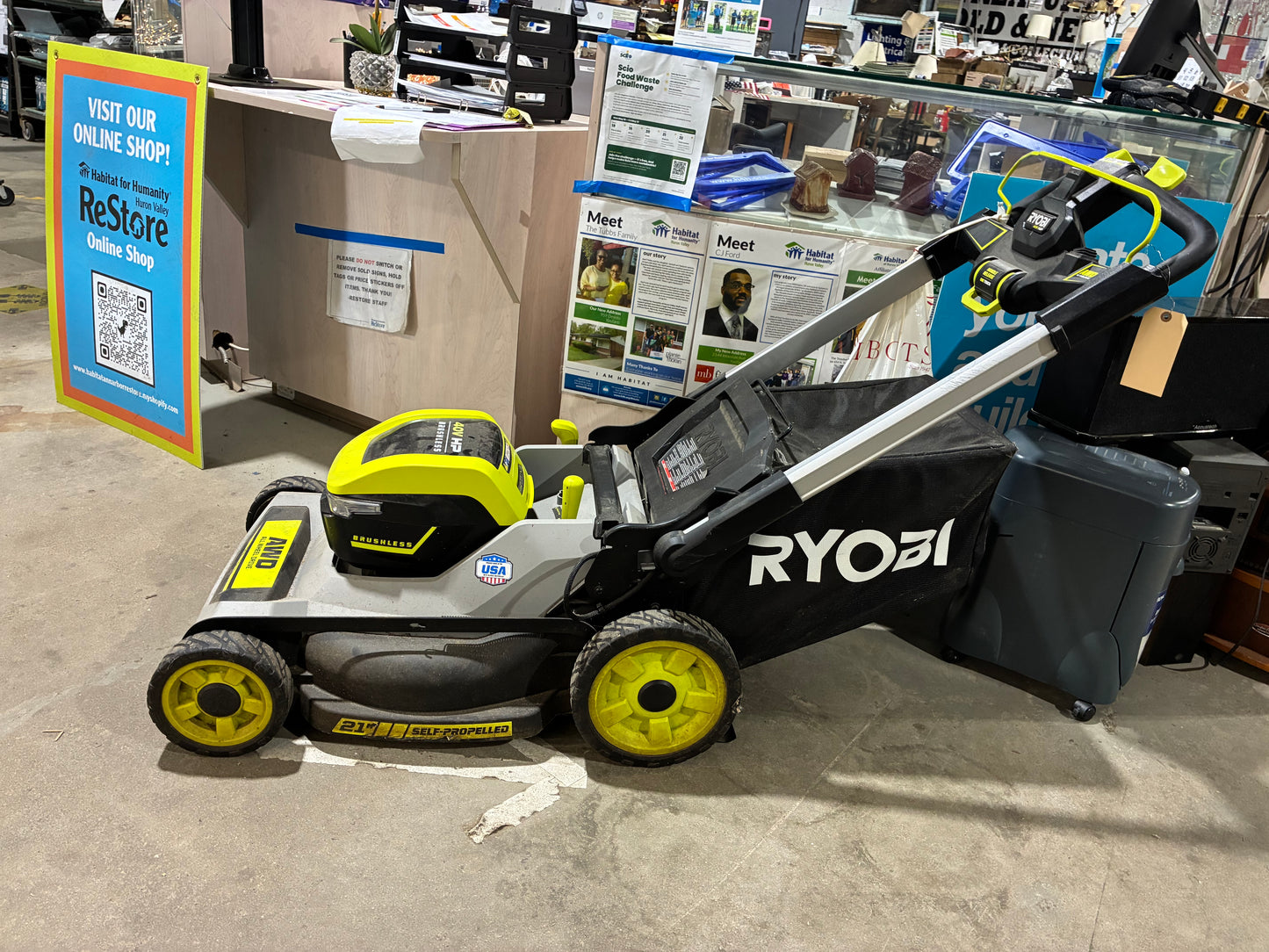 Ryobi 40V HP Brushless AWD 21" Battery-Powered Lawn Mower with Batteries & Charger
