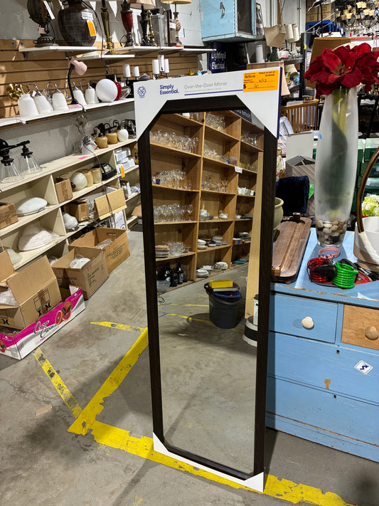 Simply Essential Dark Wood Over-the-Door Mirror