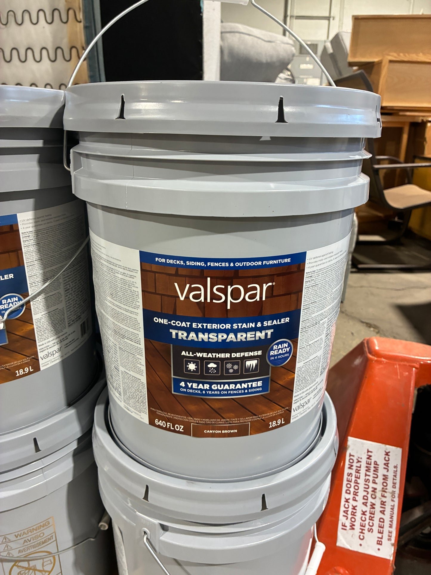 Valspar One-Coat Exterior Stain & Sealer – Transparent (5 Gallon)