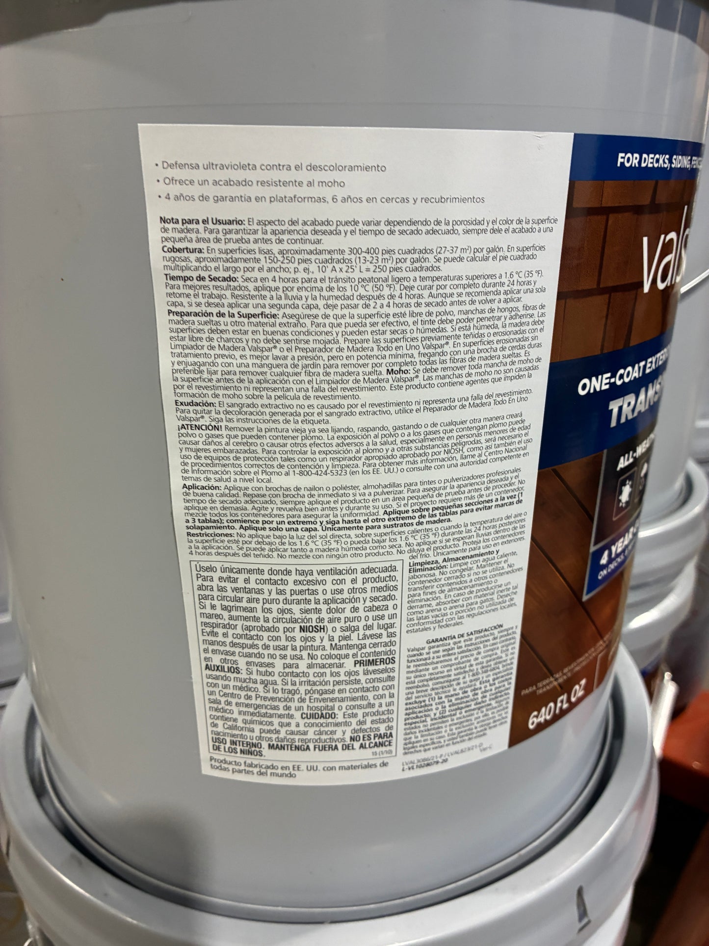 Valspar One-Coat Exterior Stain & Sealer – Transparent (5 Gallon)