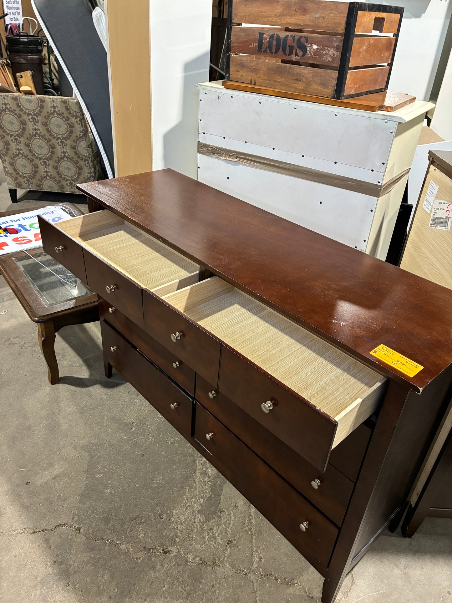 Dark Cherry 8-Drawer Dresser