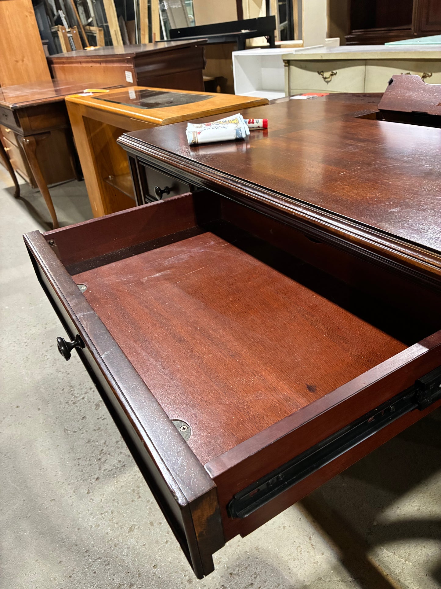 Traditional Executive Desk with Built-In Power Center