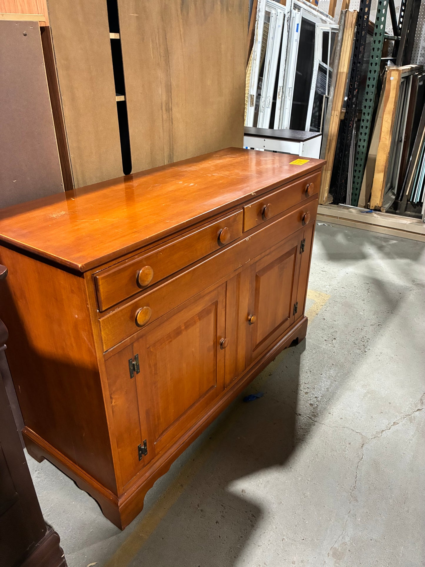 Traditional Cherry Finish Sideboard Buffet Cabinet
