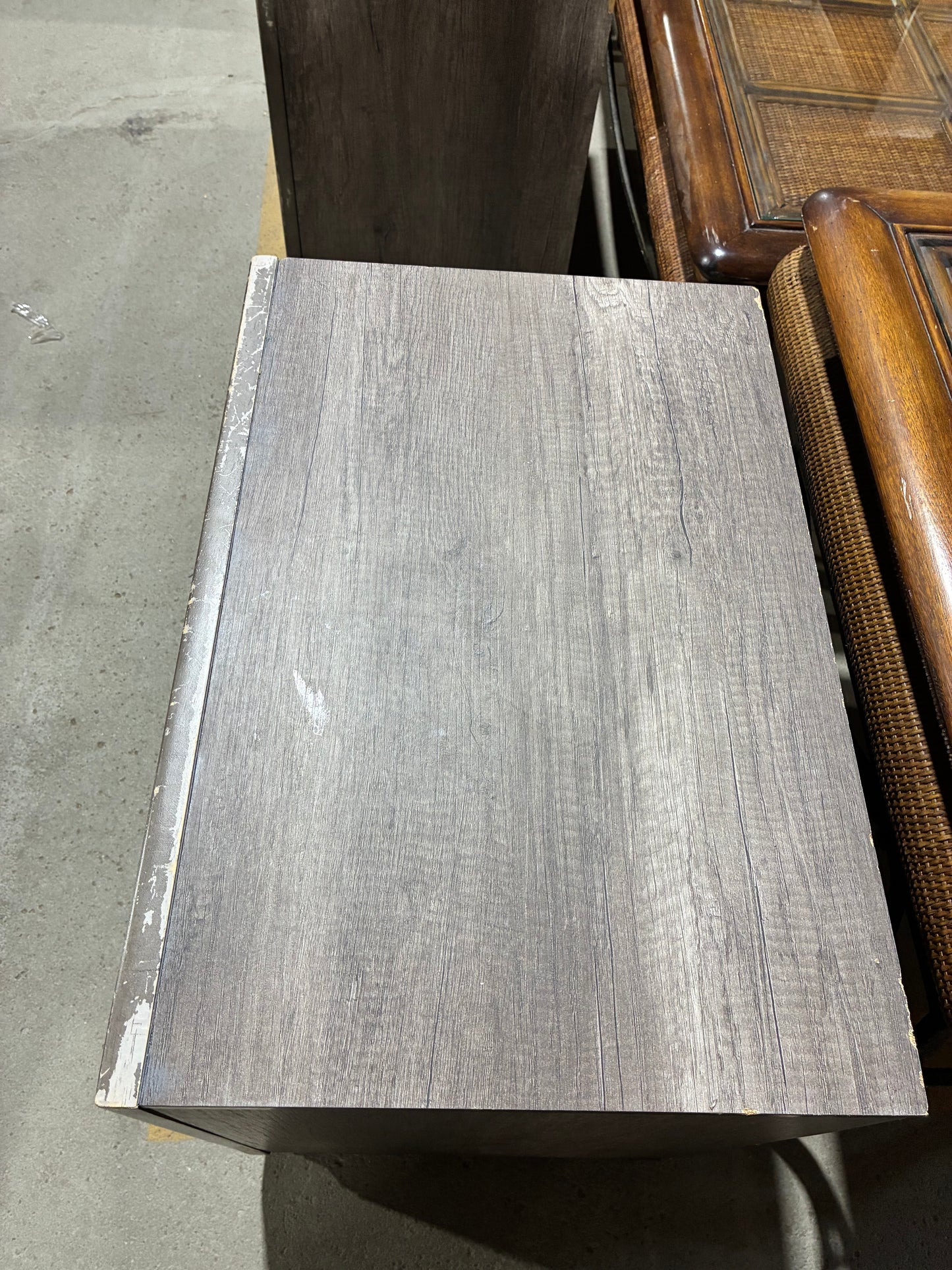 Modern Gray Two-Drawer Nightstand #2