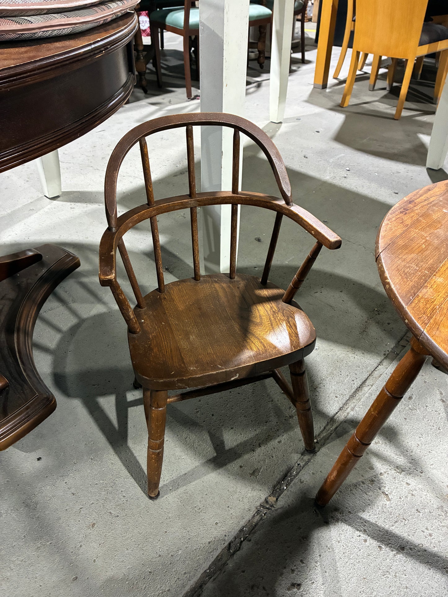 Vintage Round Dining Table with Windsor Chairs
