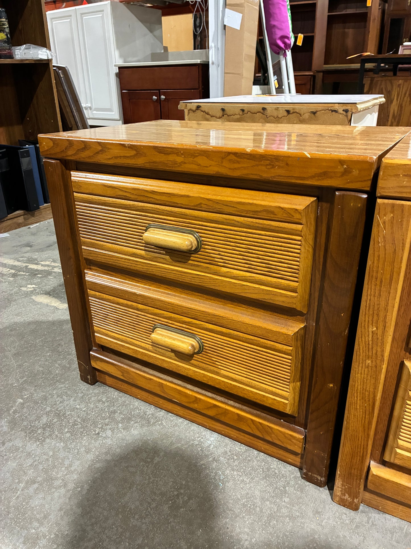 Oak 2-Drawer Nightstands – $15 Each