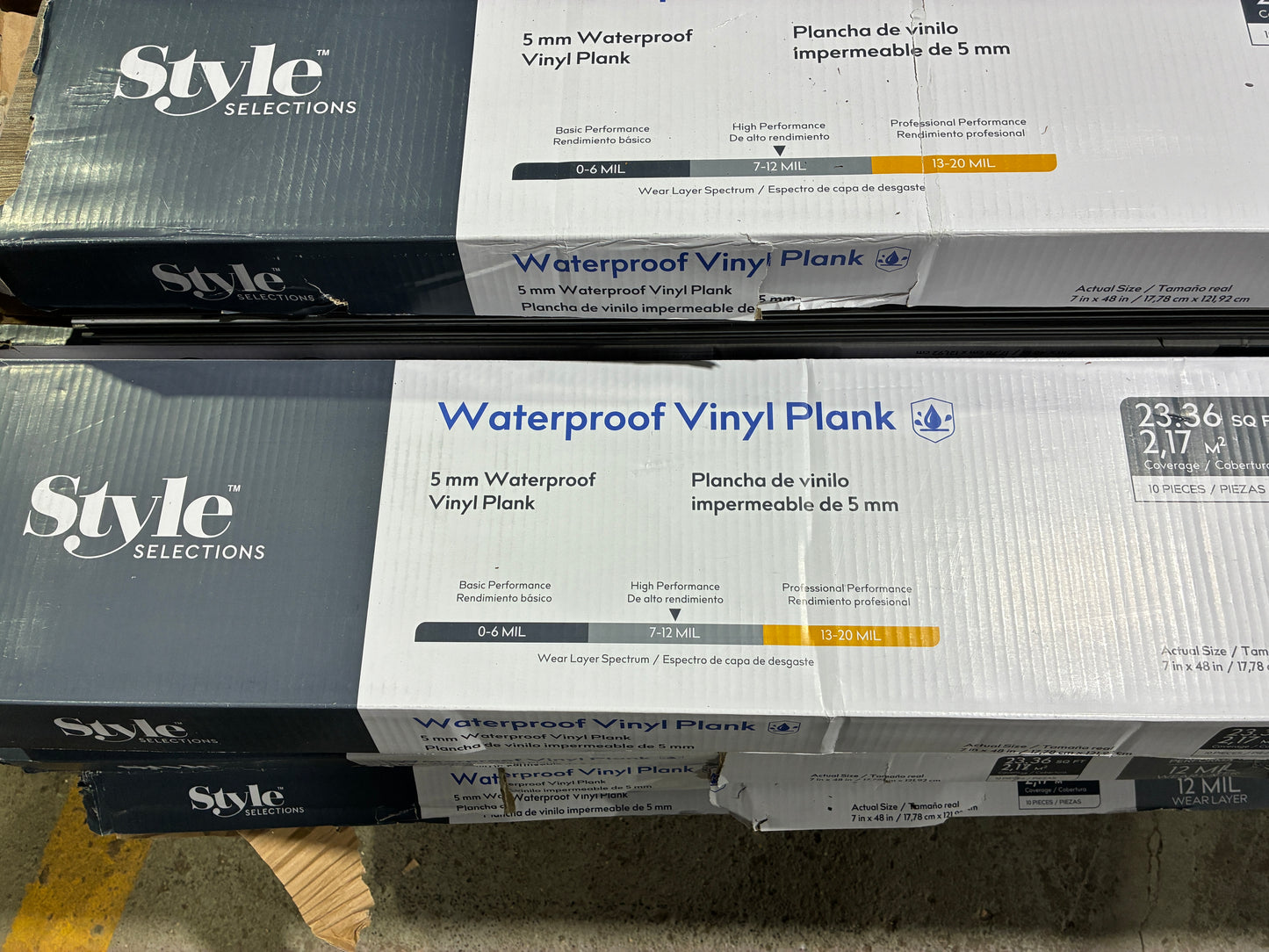 Style Selections Waterproof Vinyl Plank Flooring – Brunette Oak $15 each