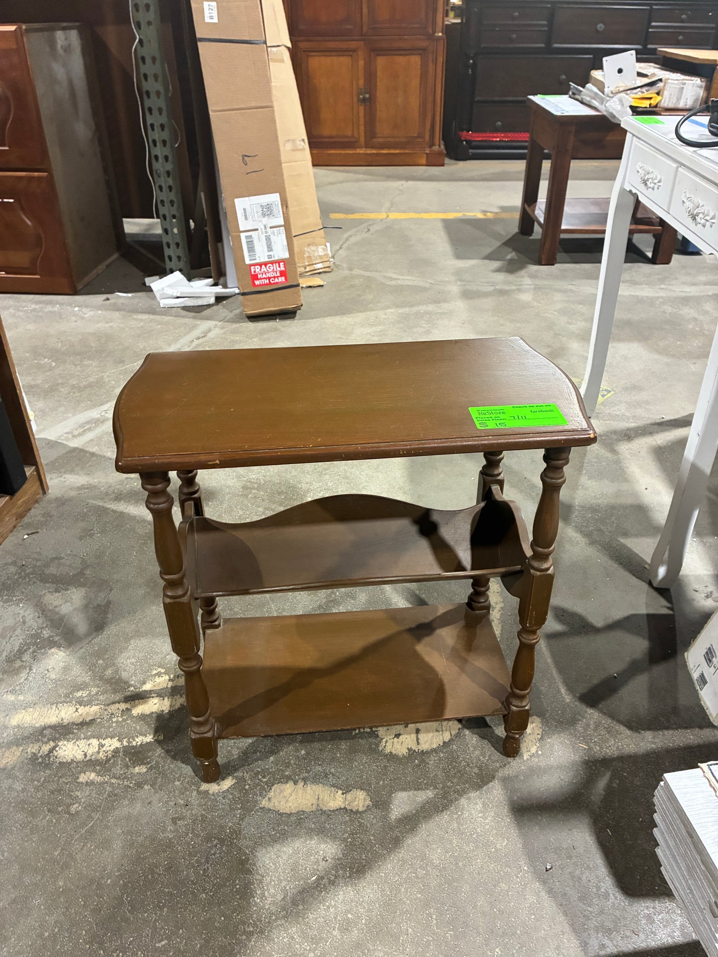 Traditional Wooden Magazine Rack End Table
