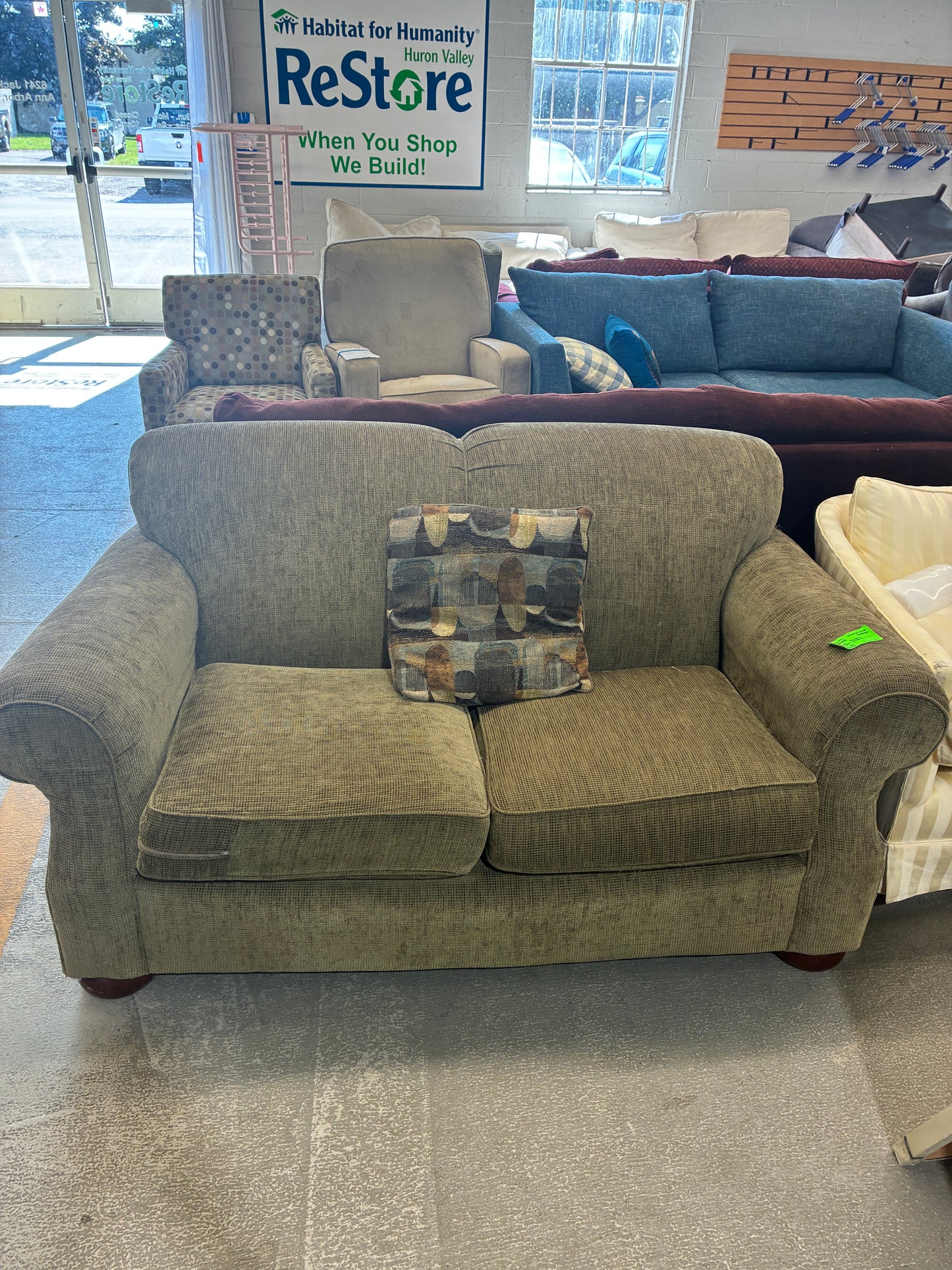 Textured Taupe Loveseat