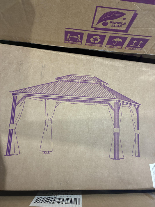 Purple Leaf 11' x 14' Hardtop Gazebo with Double Roof