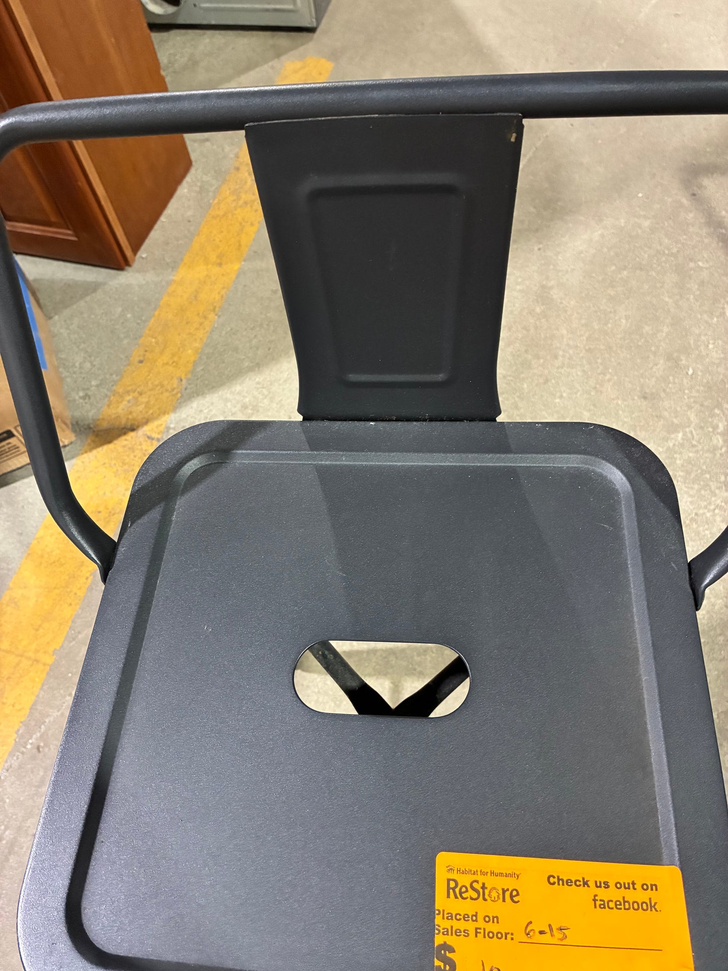 Black Industrial Metal Counter Stool