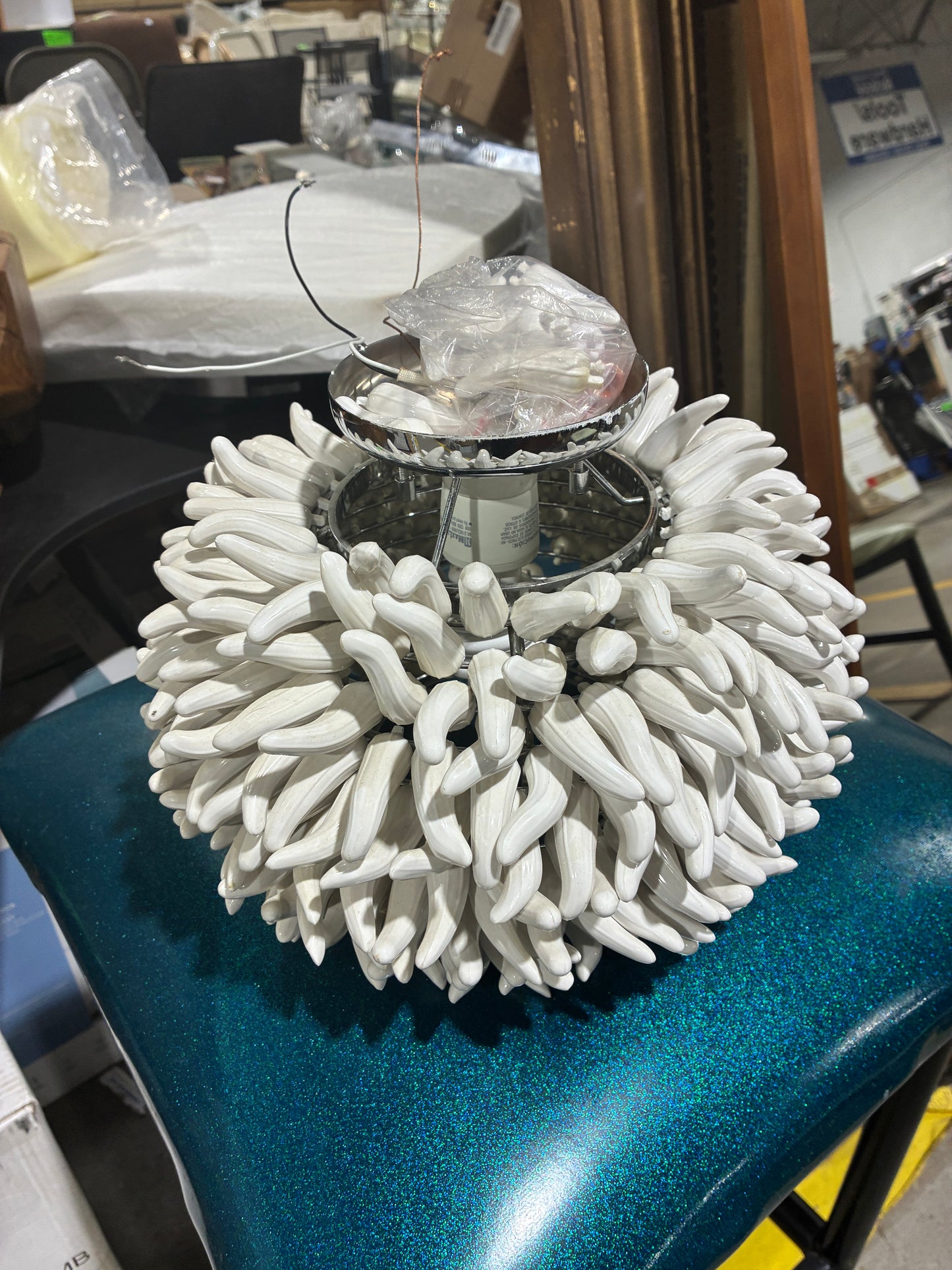 Modern White Floral Pendant Light Fixture