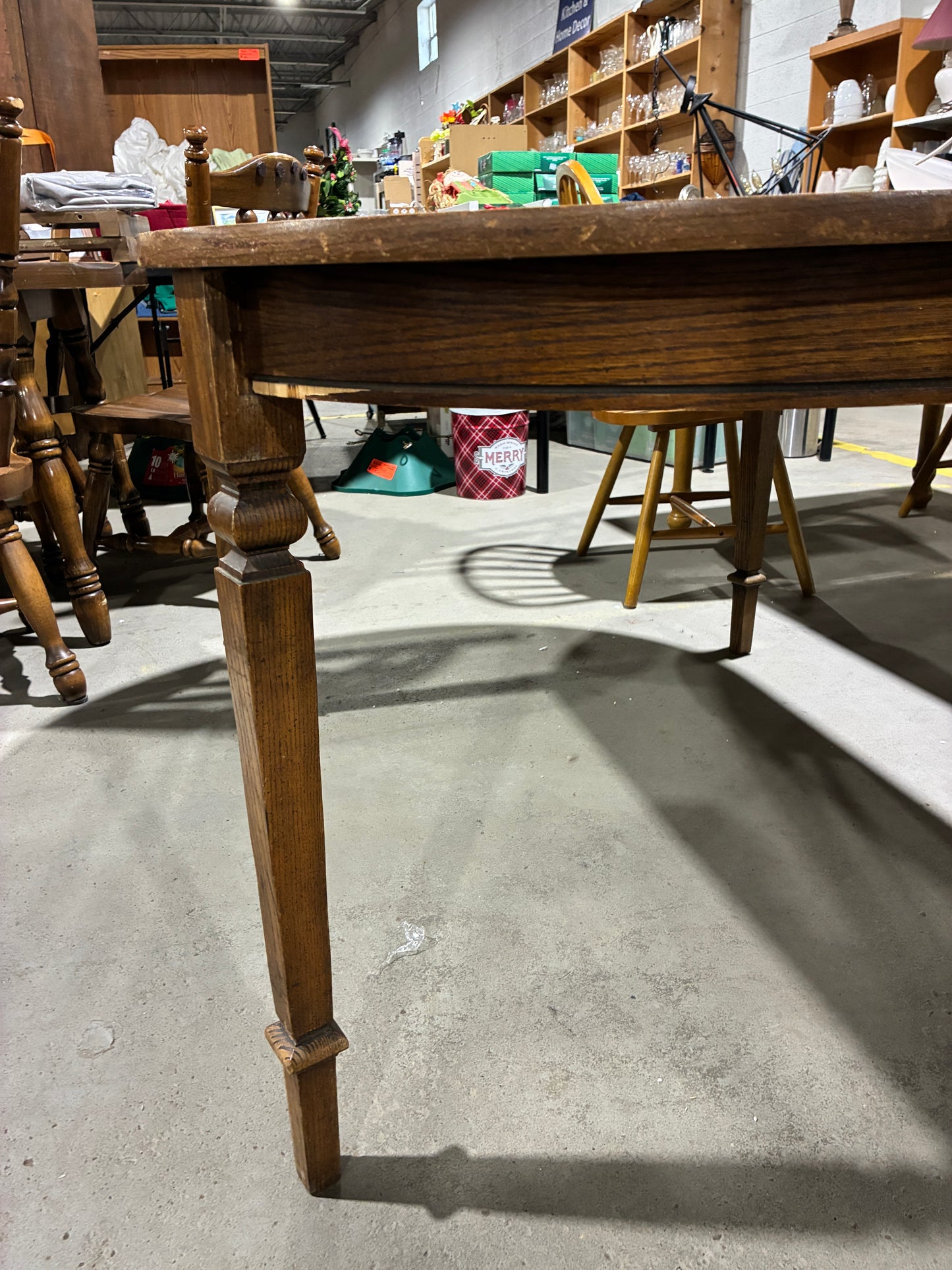 Oval Wood Dining Table with Leaf Extension