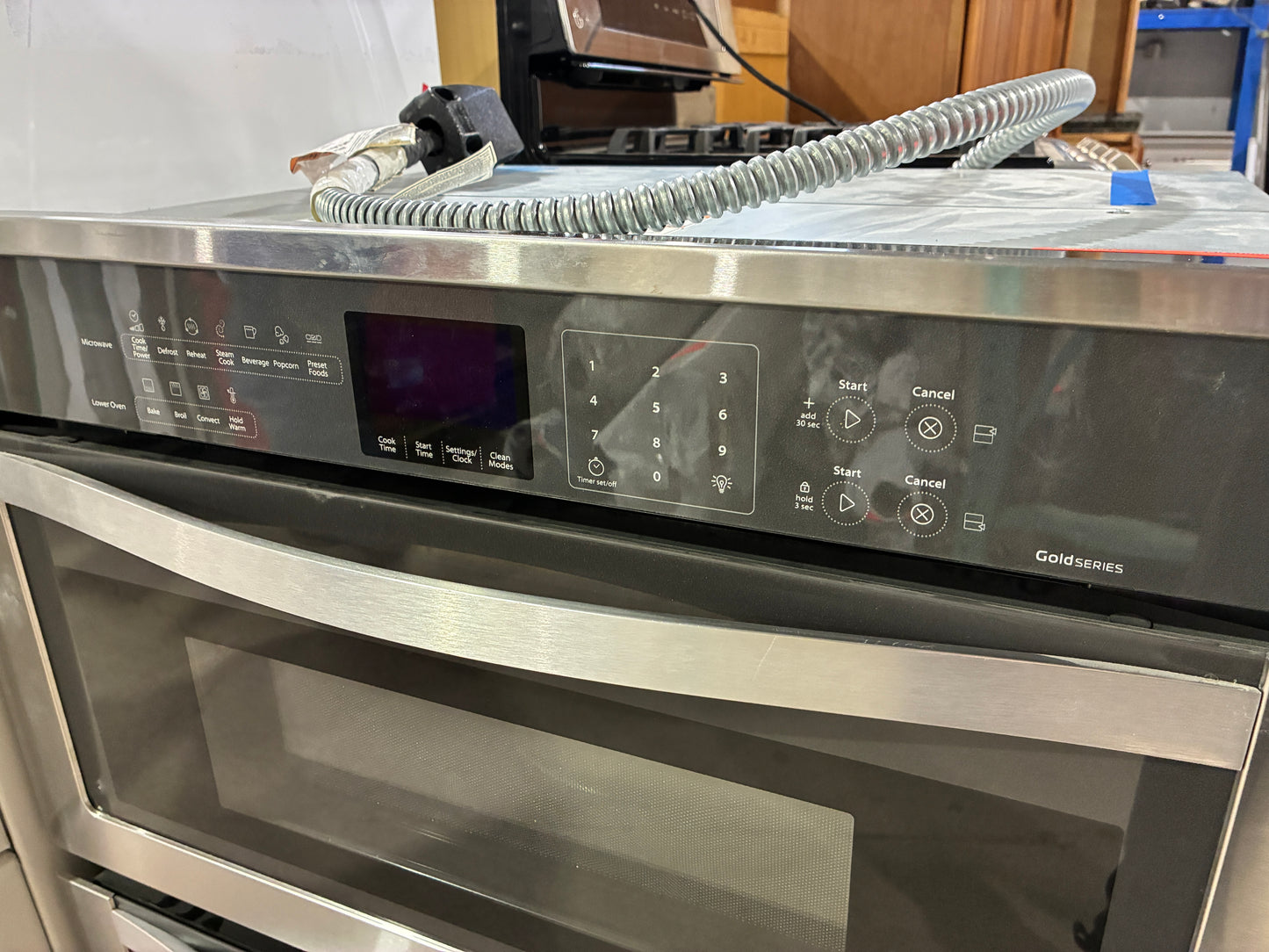 Whirlpool Electric Gold Series Stainless Steel Double Wall Oven with Built In Microwave