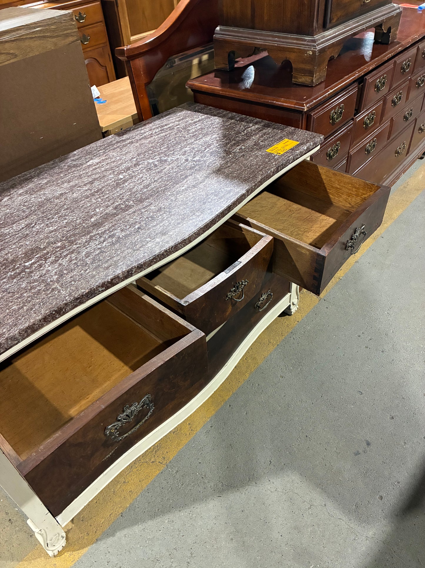 Vintage Two-Tone Curved Front Dresser