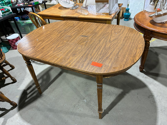 Oval Wood Dining Table with Leaf Extension