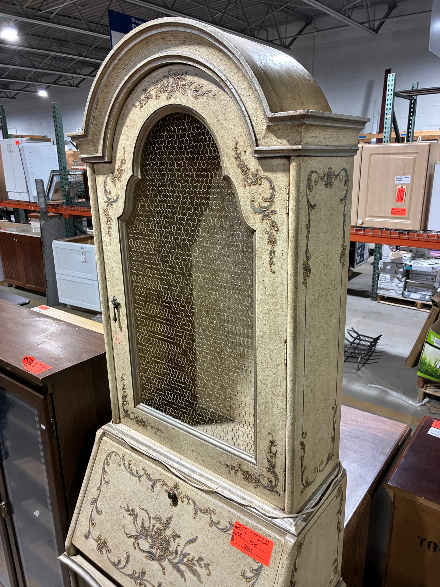 John Widdicomb Vintage Secretary Cabinet with Hutch Top