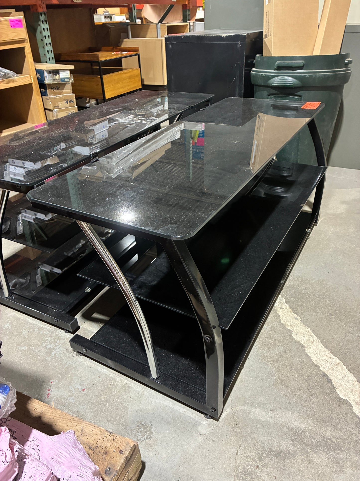 Black Glass TV Stand / Media Console