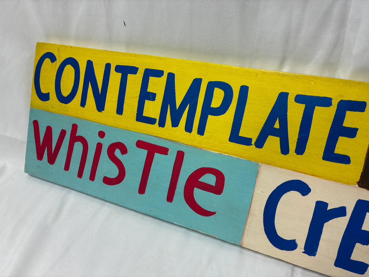 Contemplate Be Brave Whistle Create Live Wooden Wall Sign (8in x 32in)