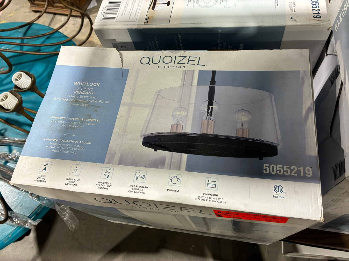 Quoizel Whitlock 3 Light Pendant