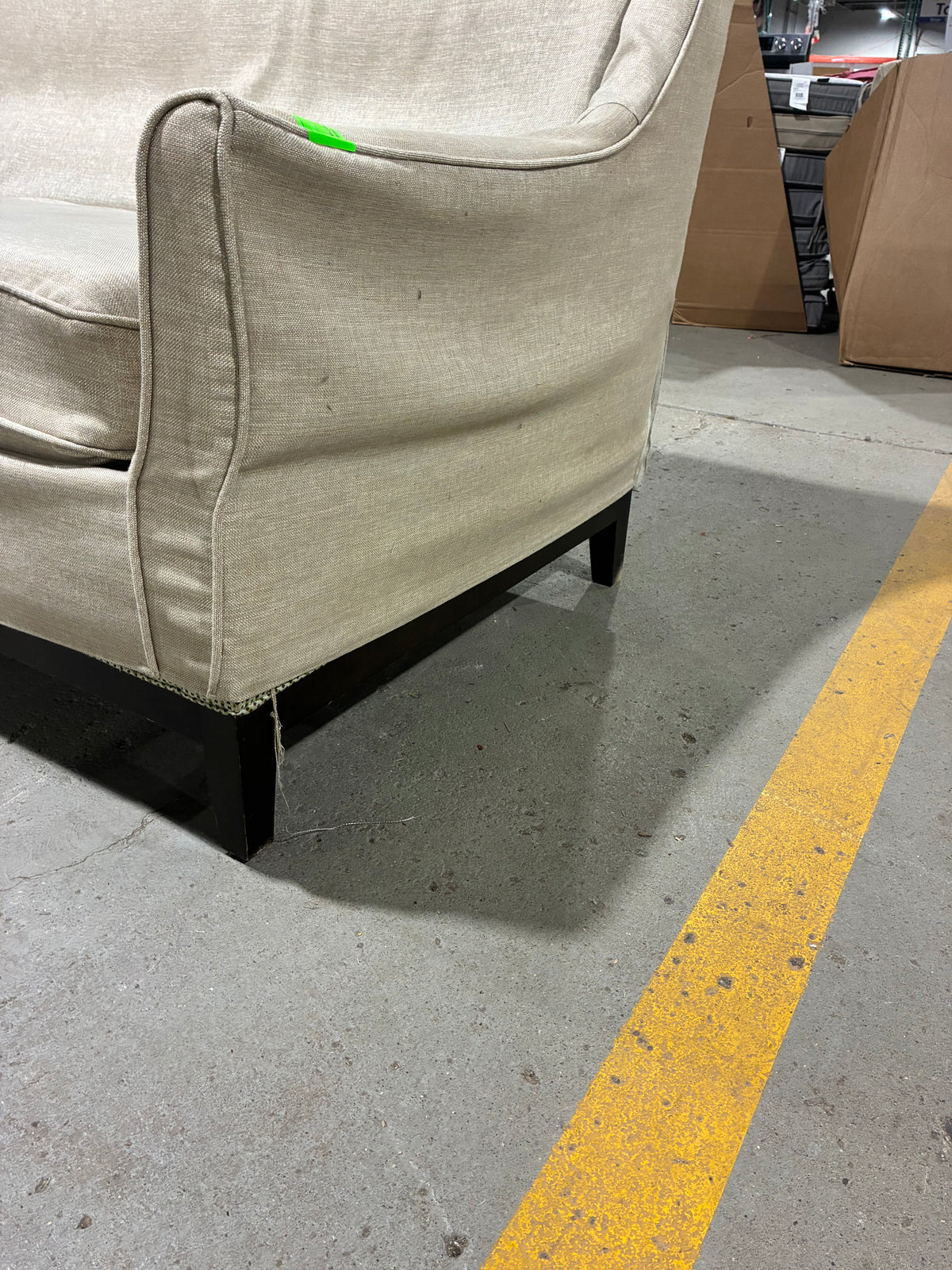Cream Upholstered Sofa with Single Bench Cushion