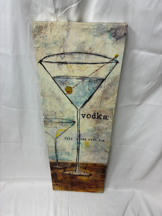 Vodka Martini Recipe Canvas Wall Art (12" x 36")