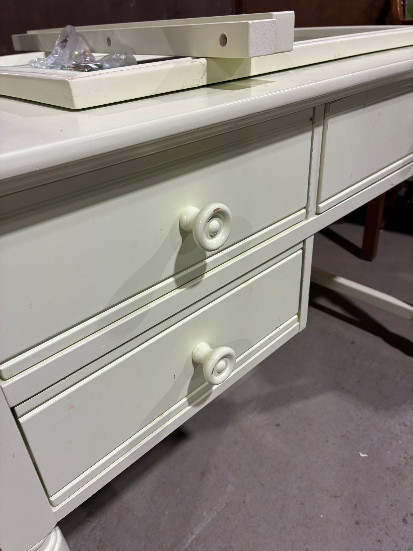 Pier 1 Imports White Vanity Table with Mirror