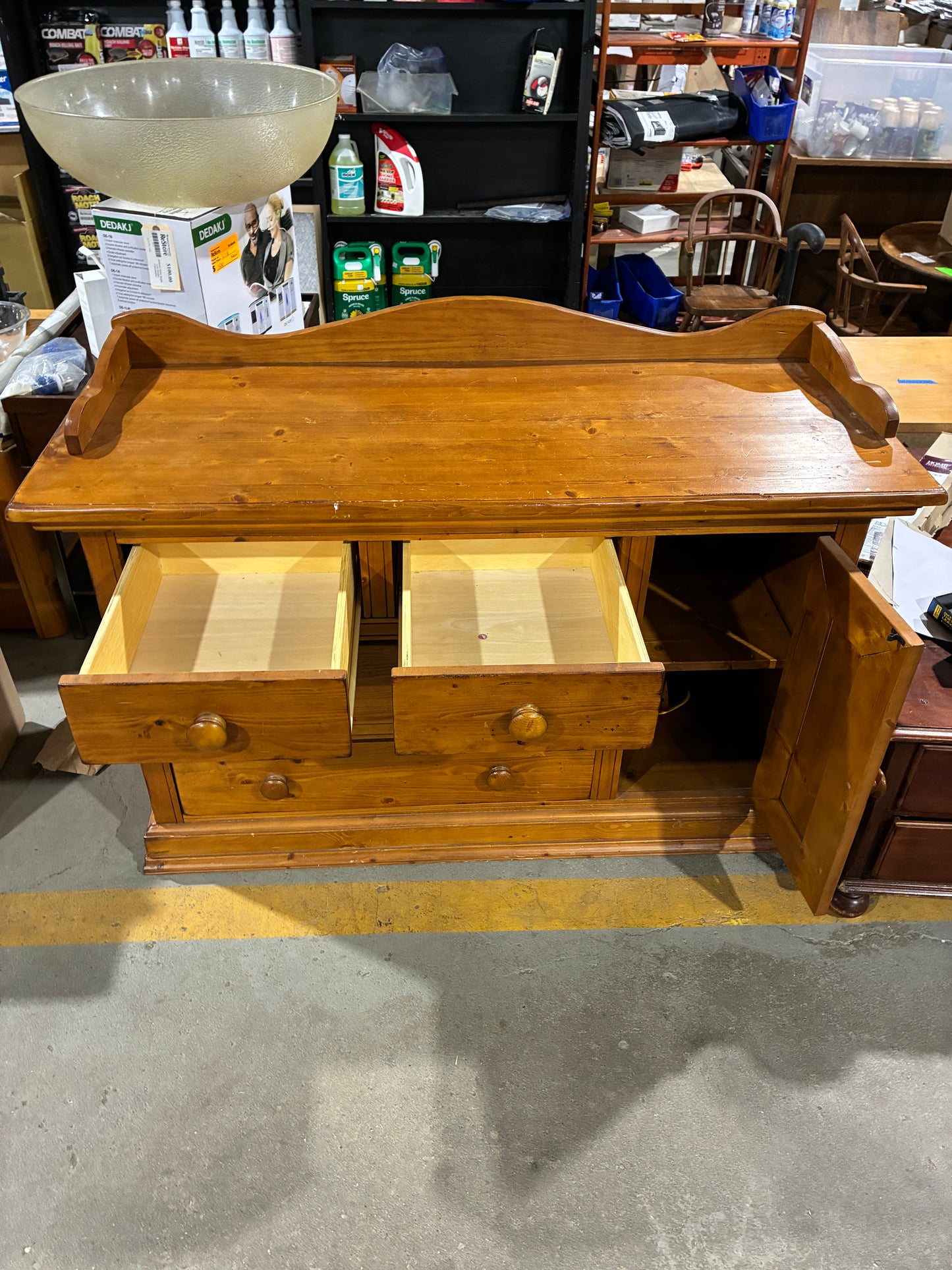 Solid Wood Sideboard Buffet Cabinet