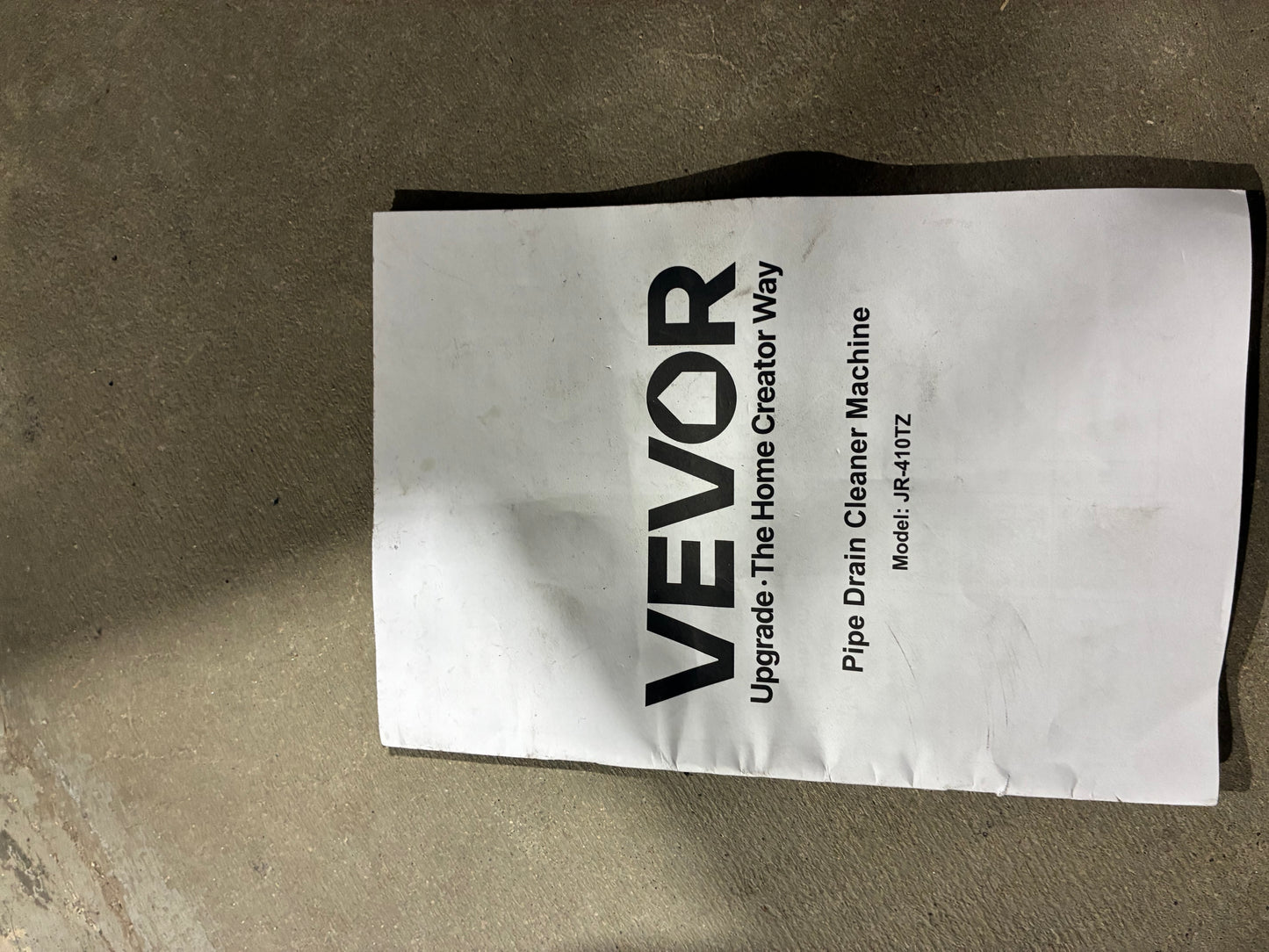 VEVOR Pipe Drain Cleaner Machine with Manual Feed