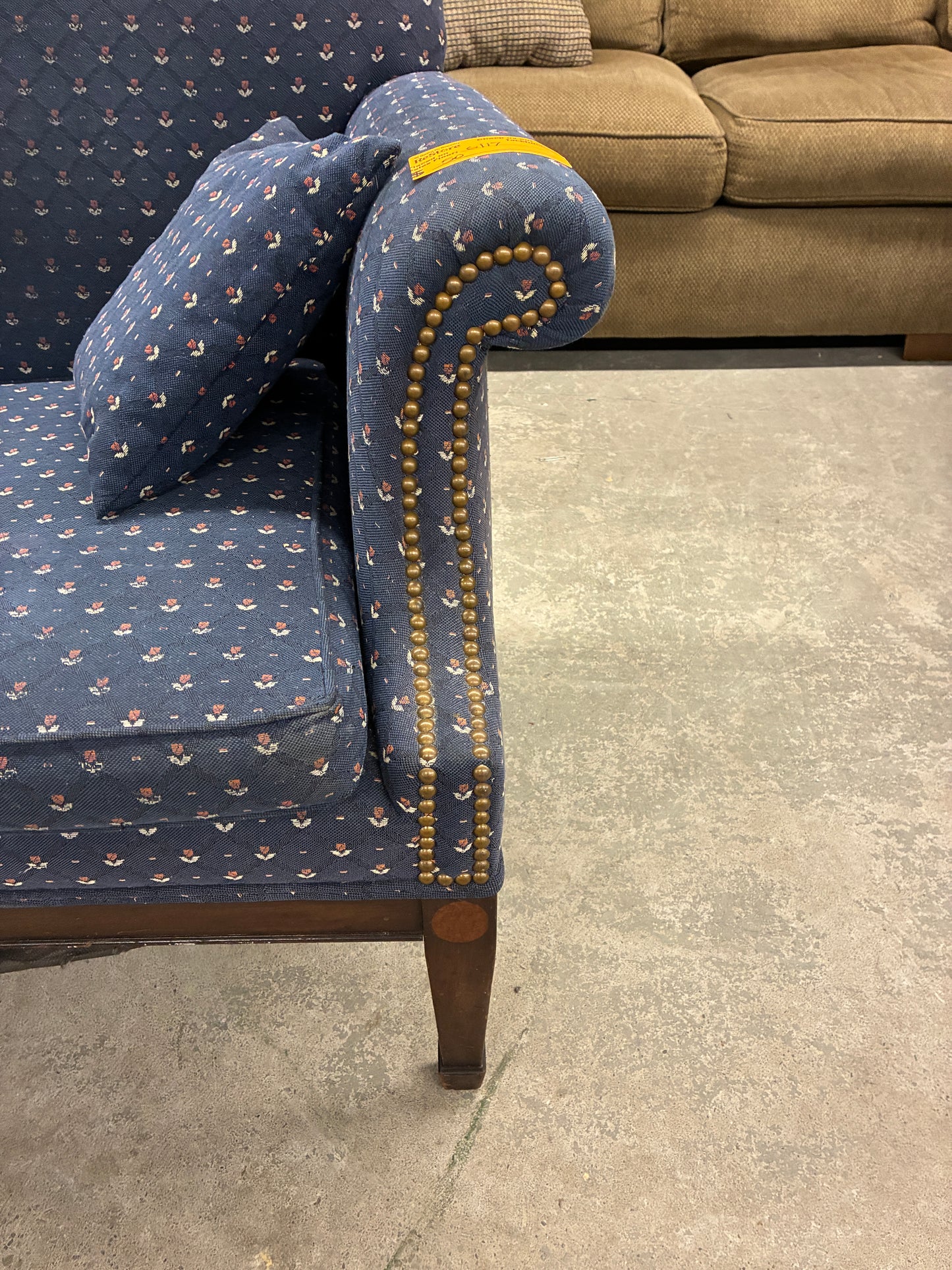 Blue Traditional Upholstered Sofa
