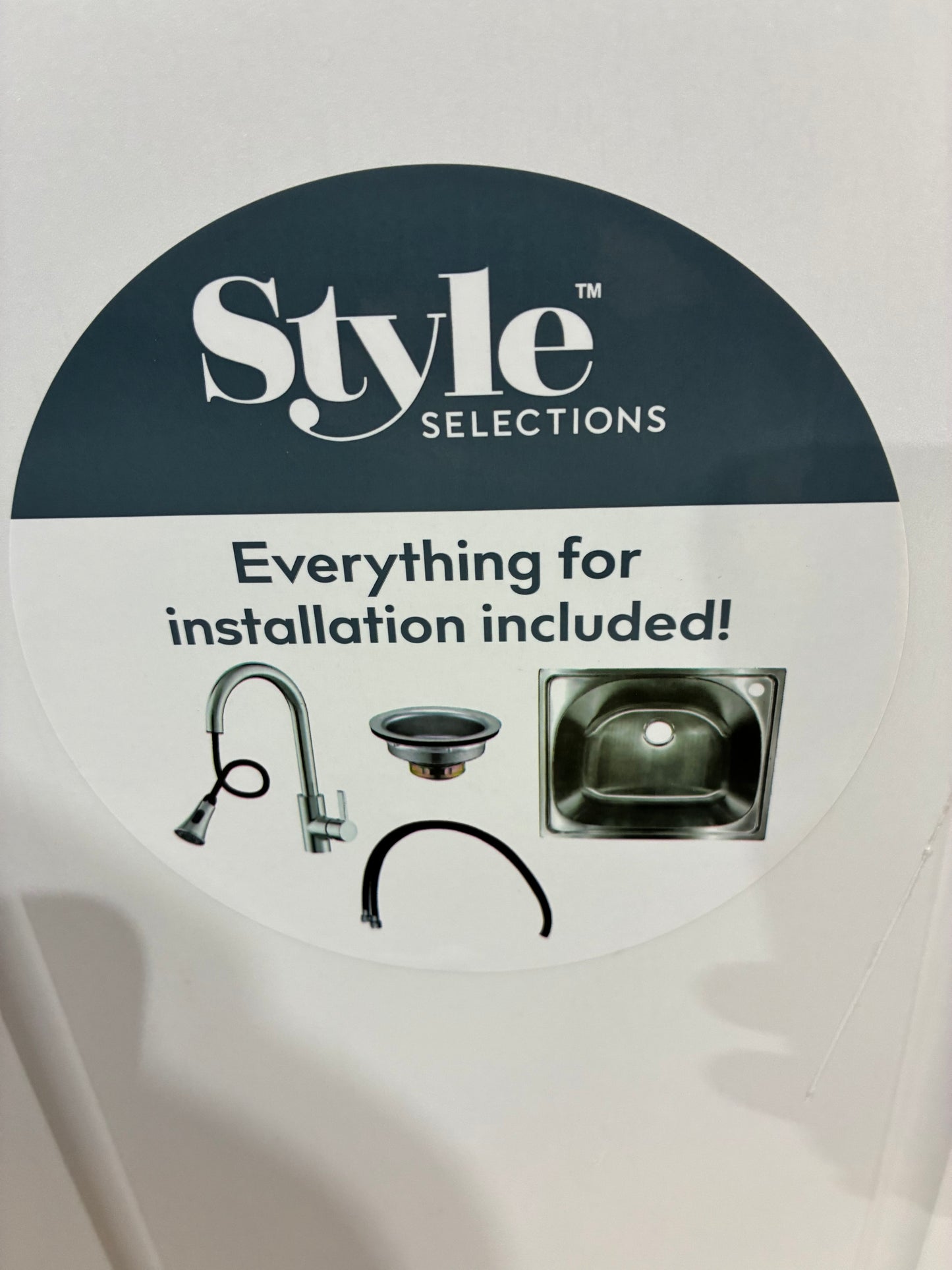 Style Selections White Utility Sink Cabinet with Stainless Steel Basin