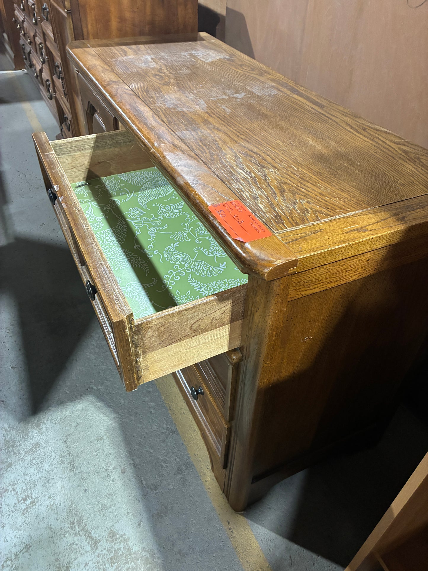 Vintage Oak Sideboard by Dixie