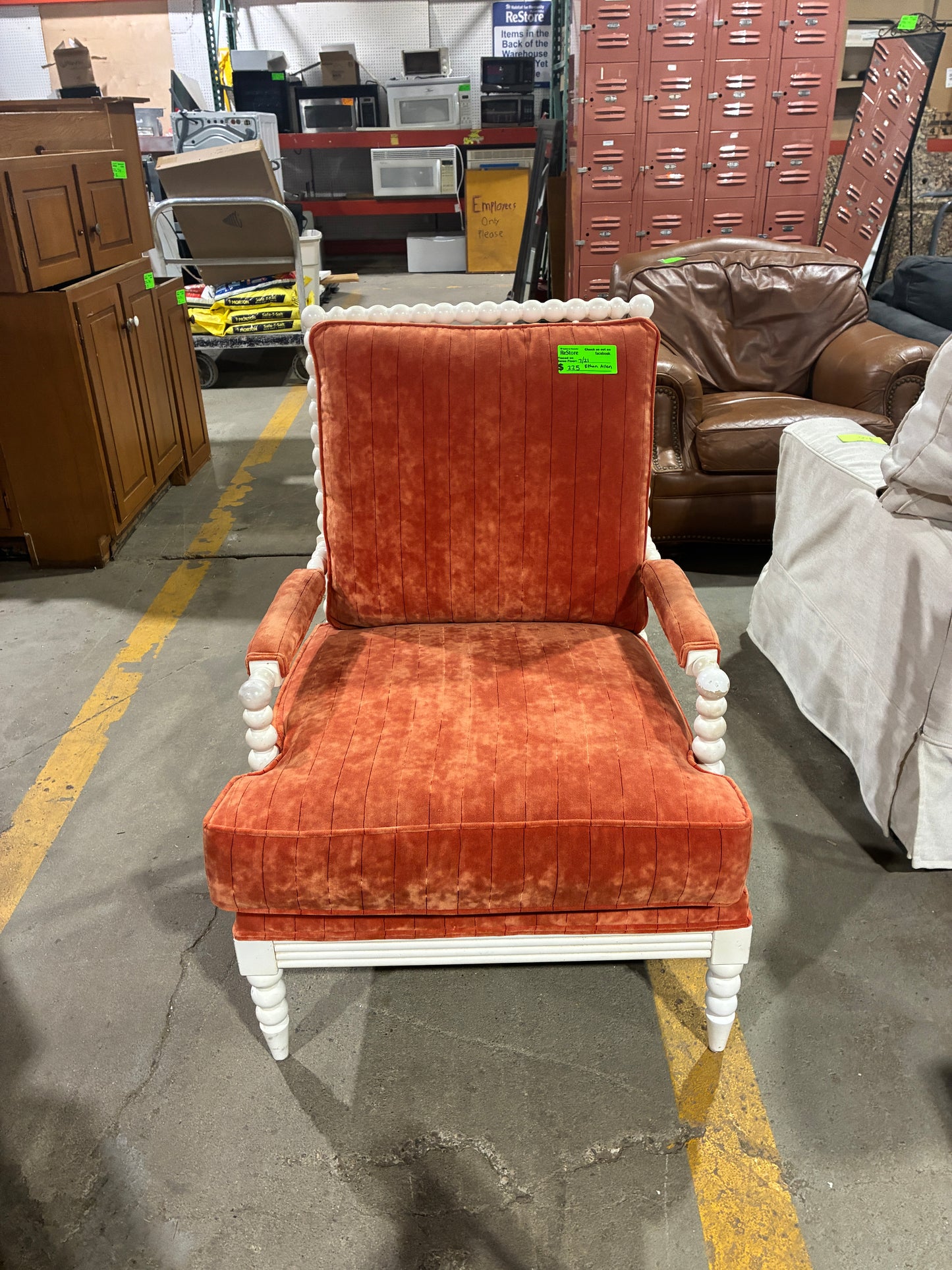 Ethan Allen Coral Velvet Accent Chair