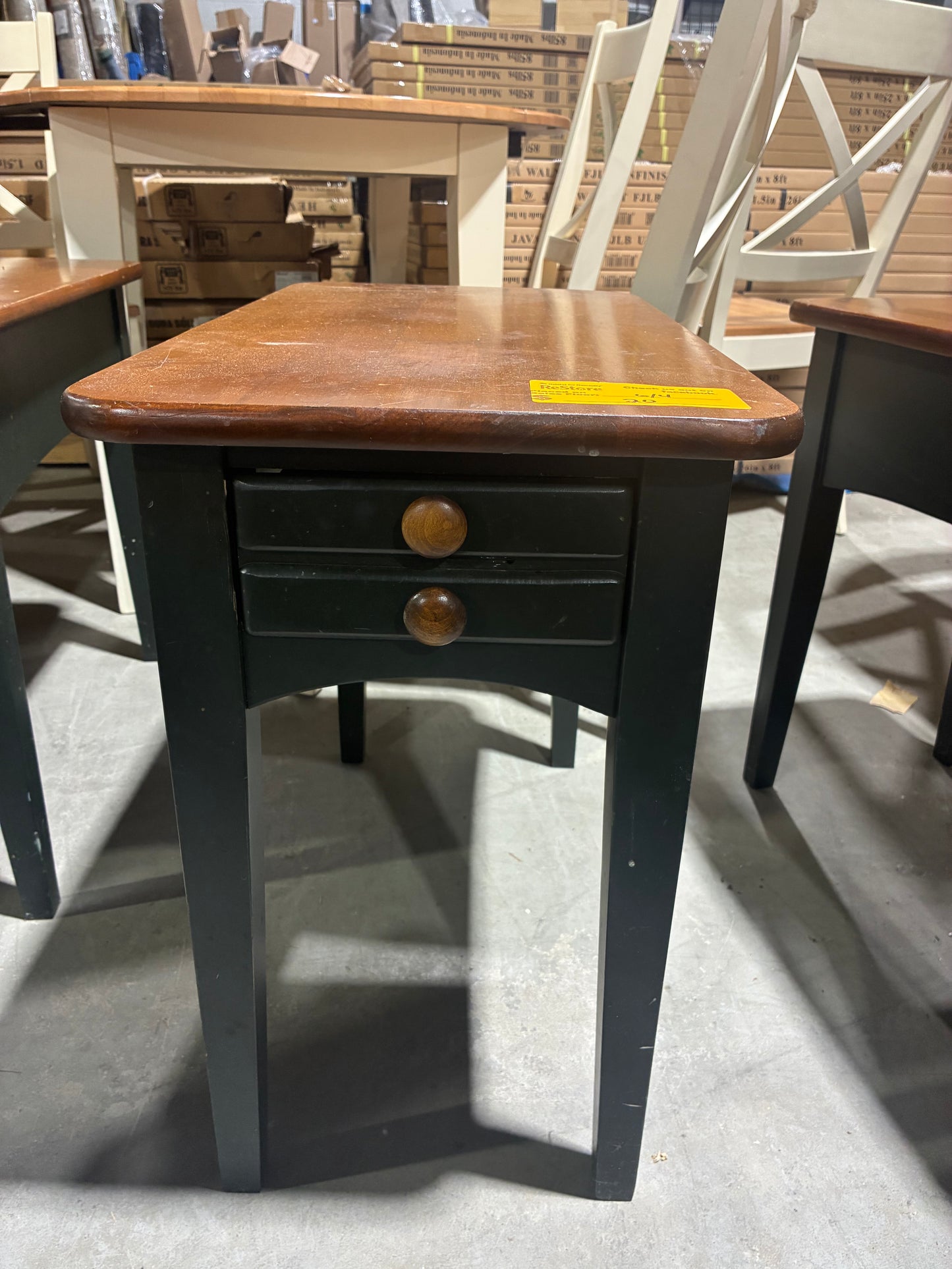 Rustic Two-Tone Accent Table with Dual Drawers $20 each