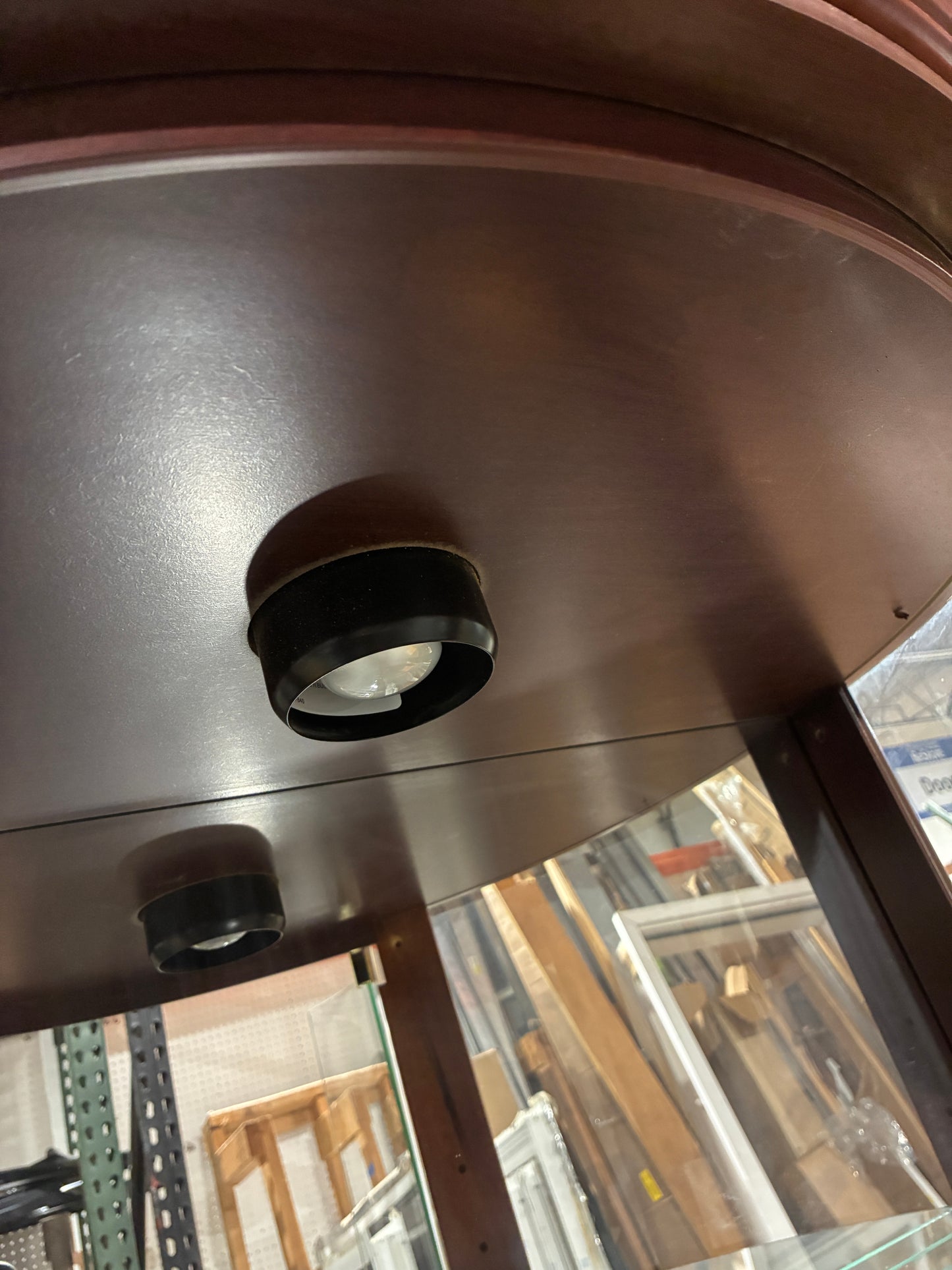 Lighted Curved Glass Curio Display Cabinet