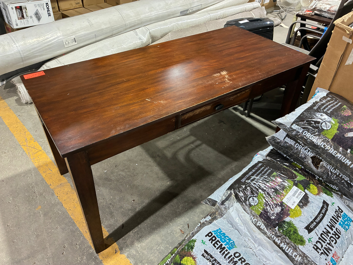 Wood Table with Three Drawers
