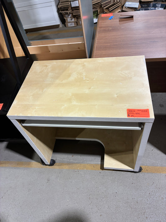 Compact Rolling Desk with Pull-Out Keyboard Tray
