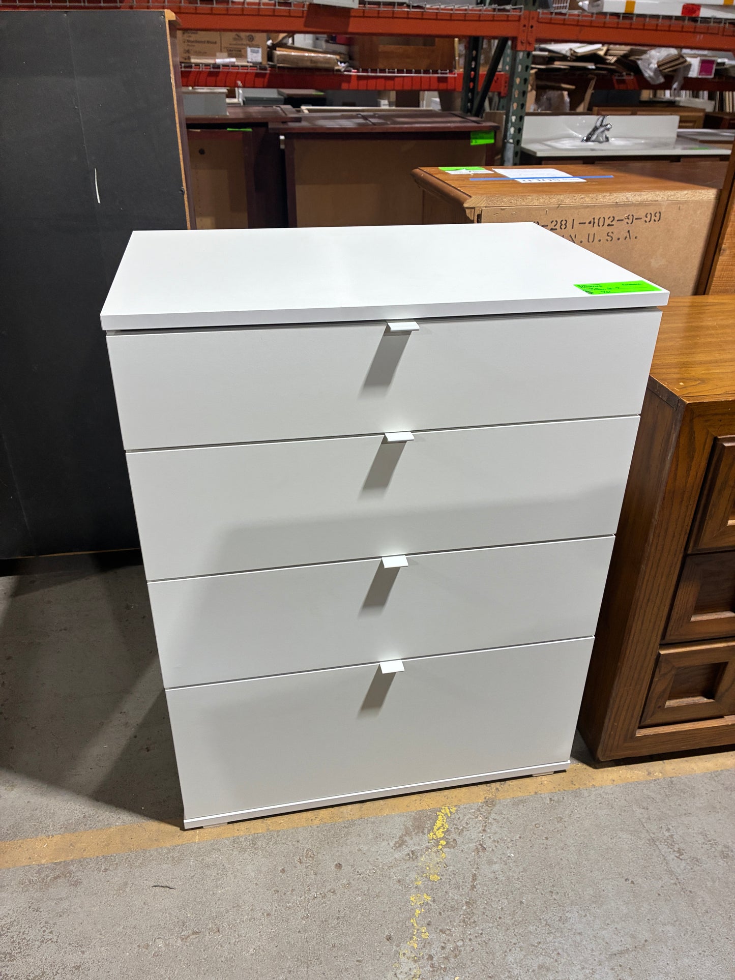 Modern White 4-Drawer Dresser
