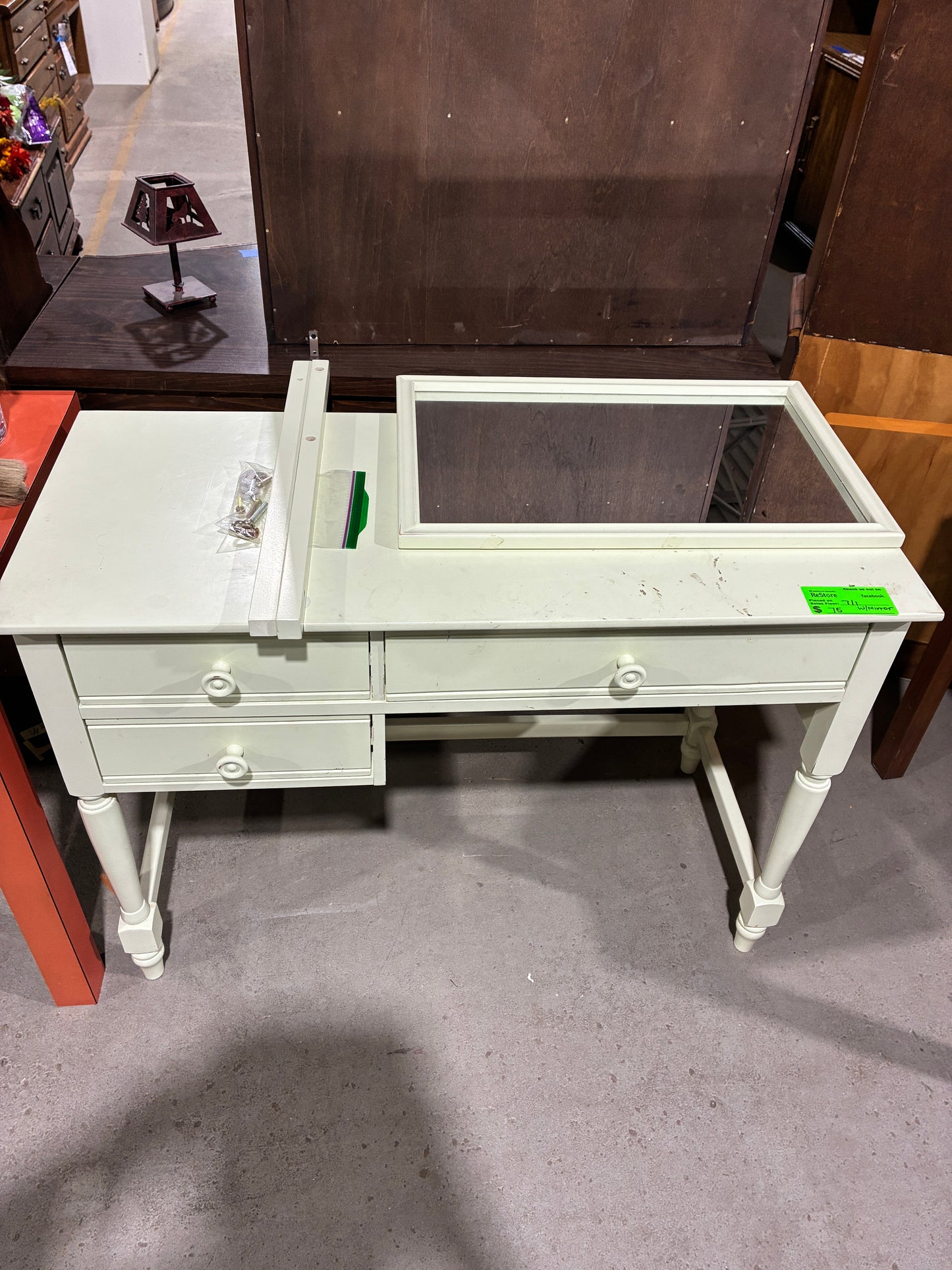 Pier 1 Imports White Vanity Table with Mirror