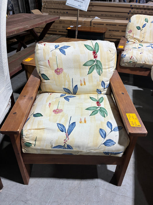 Rustic Wood Frame Accent Chair