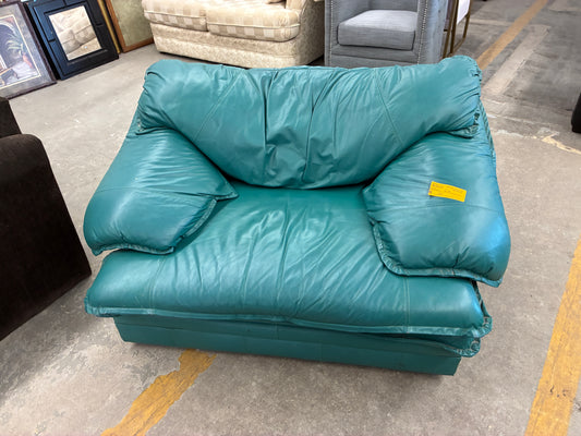 Vintage Teal Leather Chair